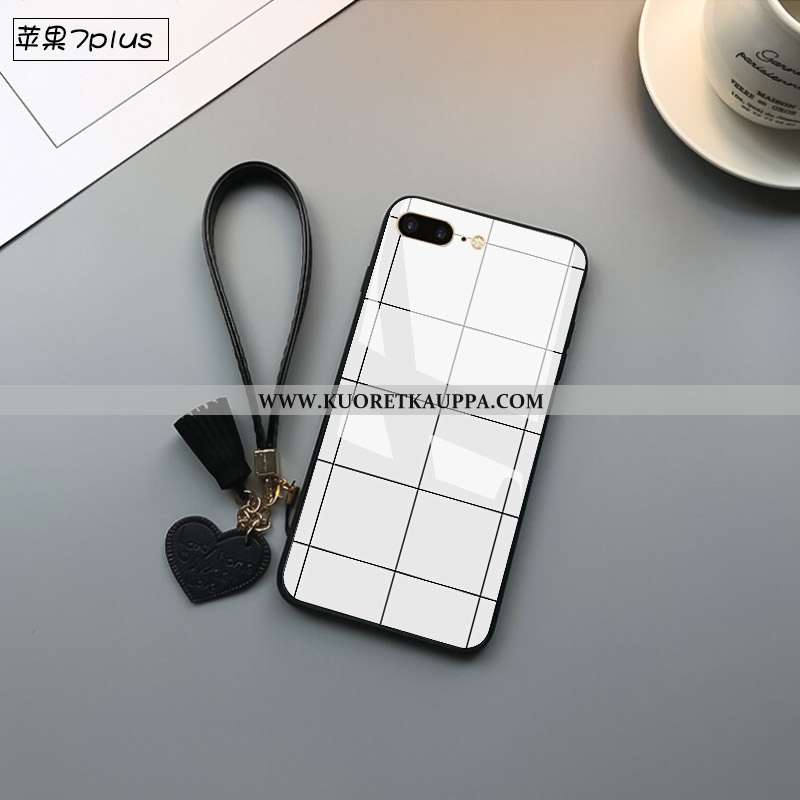 Kuori iPhone 7 Plus, Kuoret iPhone 7 Plus, Kotelo iPhone 7 Plus Silikoni Suojaus Lasi Geometria Must