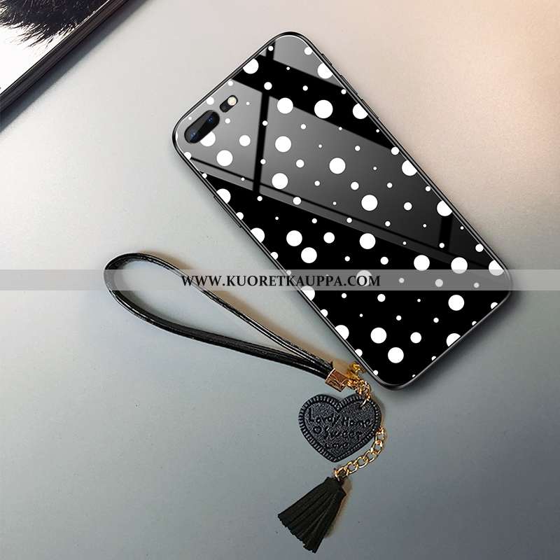 Kuori iPhone 7 Plus, Kuoret iPhone 7 Plus, Kotelo iPhone 7 Plus Suojaus Lasi Silikoni Musta Mustat