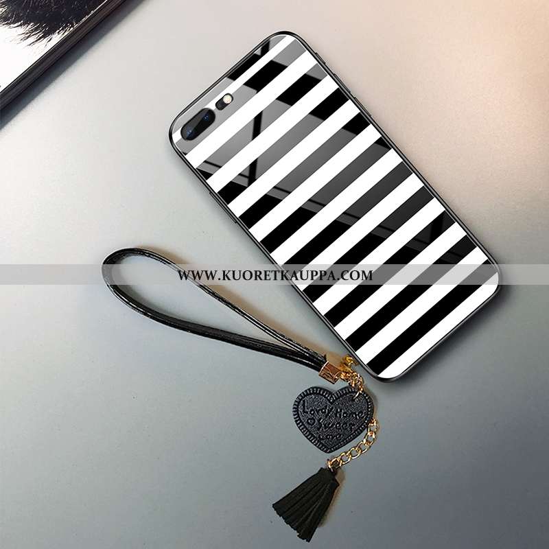 Kuori iPhone 7 Plus, Kuoret iPhone 7 Plus, Kotelo iPhone 7 Plus Suojaus Lasi Silikoni Musta Mustat