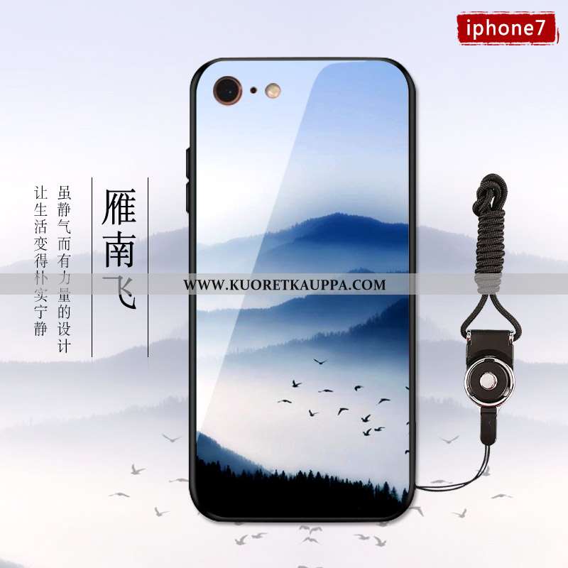 Kuori iPhone 7 Plus, Kuoret iPhone 7 Plus, Kotelo iPhone 7 Plus Suuntaus Lasi Luova Sininen