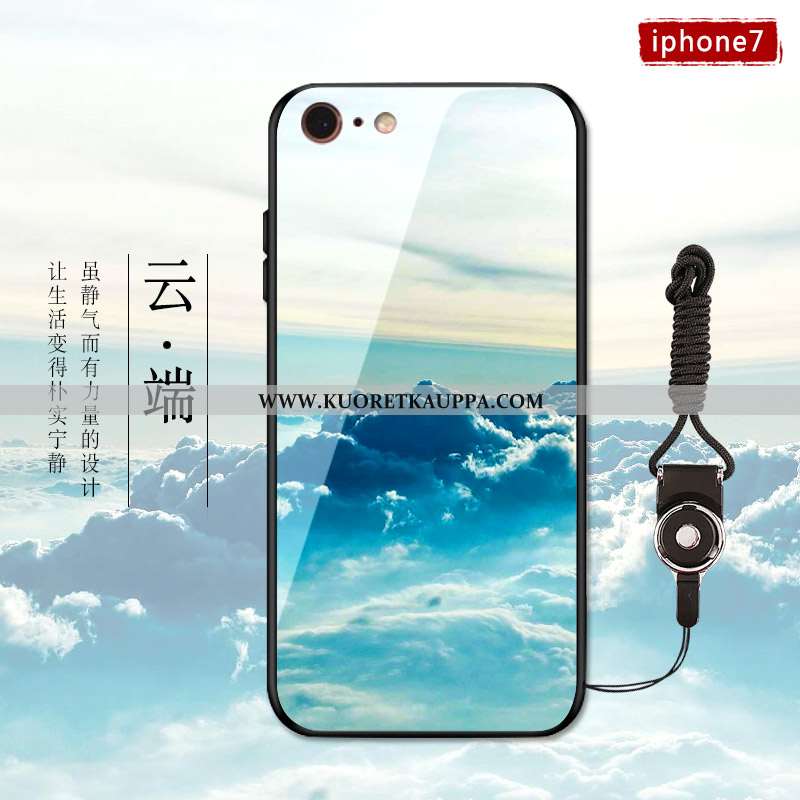 Kuori iPhone 7 Plus, Kuoret iPhone 7 Plus, Kotelo iPhone 7 Plus Suuntaus Lasi Luova Sininen