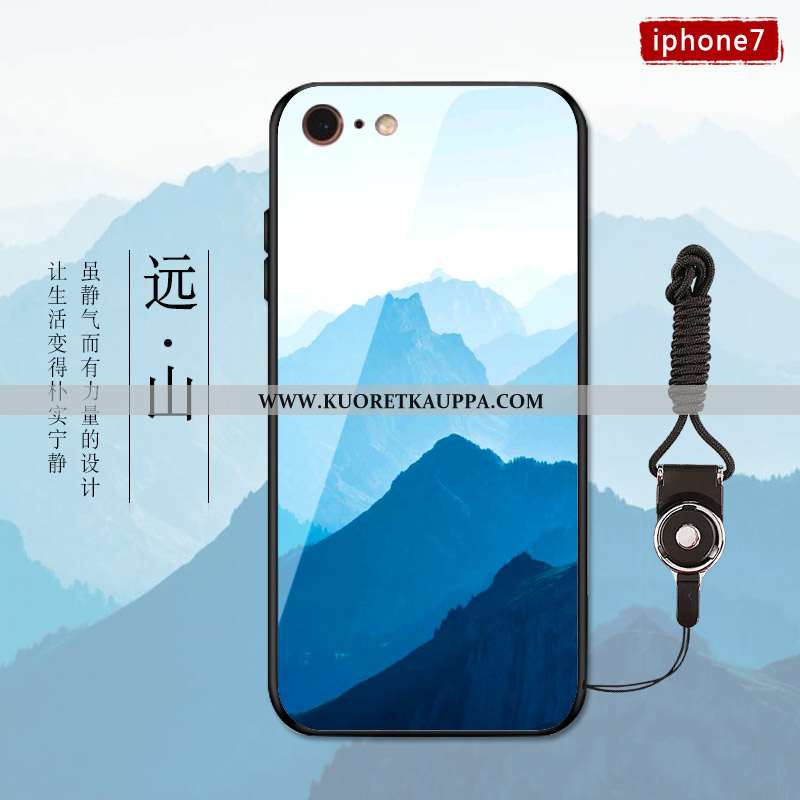 Kuori iPhone 7 Plus, Kuoret iPhone 7 Plus, Kotelo iPhone 7 Plus Suuntaus Lasi Luova Sininen