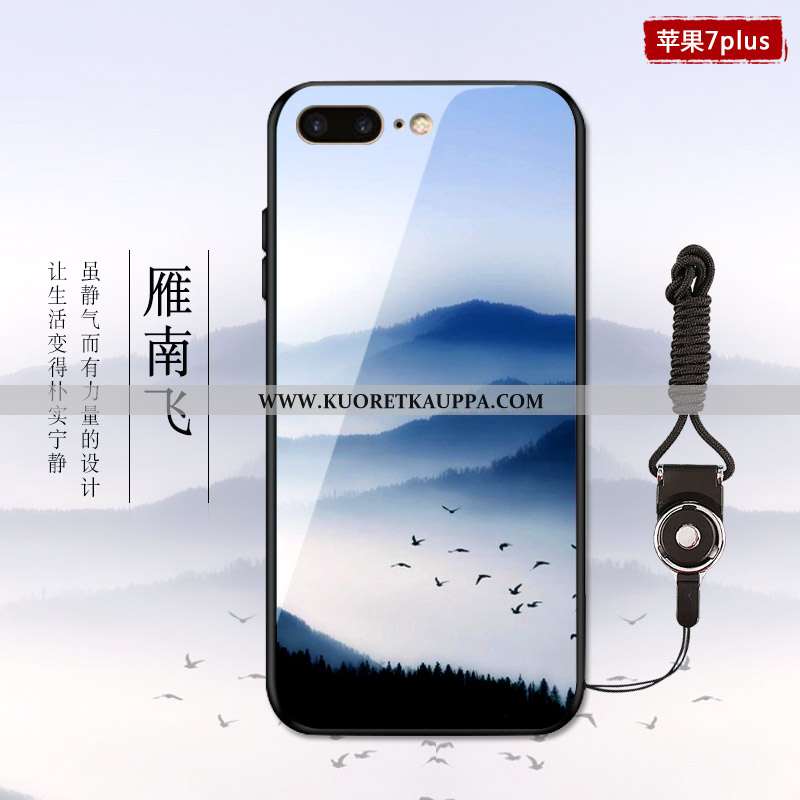 Kuori iPhone 7 Plus, Kuoret iPhone 7 Plus, Kotelo iPhone 7 Plus Suuntaus Lasi Luova Sininen