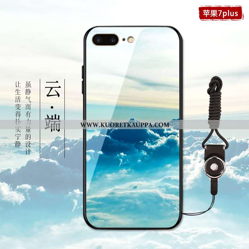 Kuori iPhone 7 Plus, Kuoret iPhone 7 Plus, Kotelo iPhone 7 Plus Suuntaus Lasi Luova Sininen