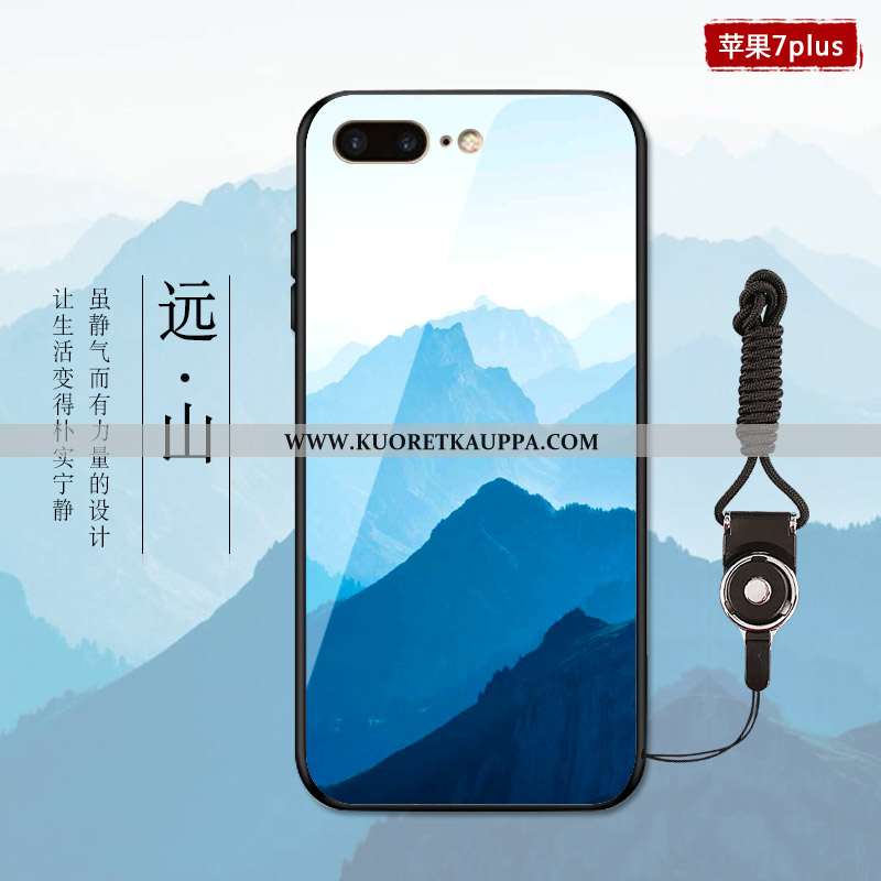 Kuori iPhone 7 Plus, Kuoret iPhone 7 Plus, Kotelo iPhone 7 Plus Suuntaus Lasi Luova Sininen