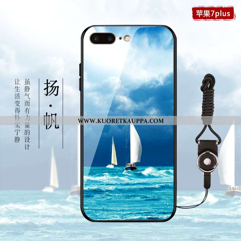 Kuori iPhone 7 Plus, Kuoret iPhone 7 Plus, Kotelo iPhone 7 Plus Suuntaus Lasi Luova Sininen