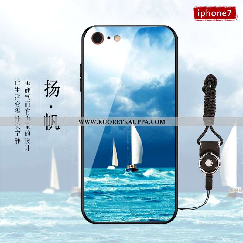 Kuori iPhone 7 Plus, Kuoret iPhone 7 Plus, Kotelo iPhone 7 Plus Suuntaus Lasi Luova Sininen