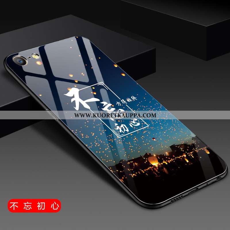 Kuori iPhone 8, Kuoret iPhone 8, Kotelo iPhone 8 Lasi Tila Peili All Inclusive Suuntaus Sininen