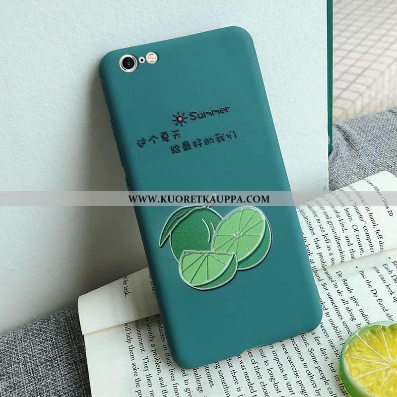 Kuori iPhone 8, Kuoret iPhone 8, Kotelo iPhone 8 Pehmeä Neste Sarjakuva Vihreä Murtumaton