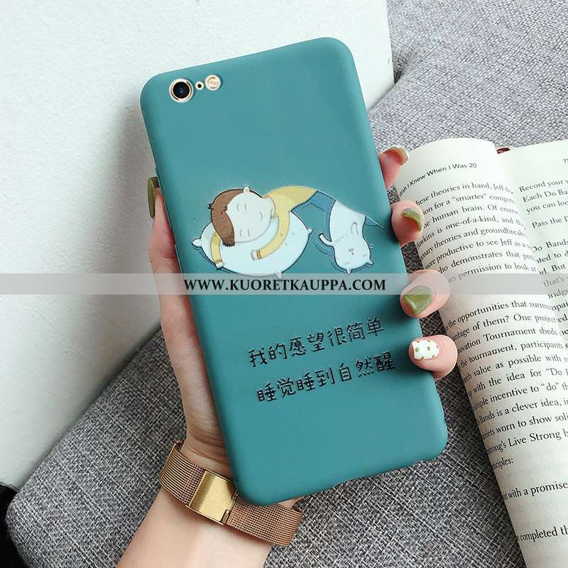 Kuori iPhone 8, Kuoret iPhone 8, Kotelo iPhone 8 Pehmeä Neste Sarjakuva Vihreä Murtumaton