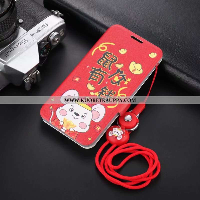 Kuori iPhone 8, Kuoret iPhone 8, Kotelo iPhone 8 Pesty Suede Persoonallisuus Nahkakuori Punainen Sil