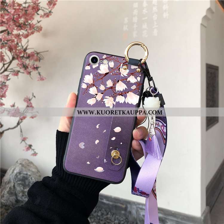 Kuori iPhone 8, Kuoret iPhone 8, Kotelo iPhone 8 Ripustettava Kaula Suuntaus Violetti Puhelimen Kukk