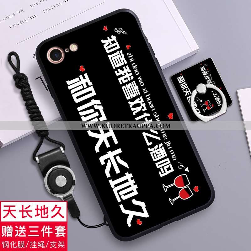 Kuori iPhone 8, Kuoret iPhone 8, Kotelo iPhone 8 Sarjakuva Ihana Suuntaus Luova Pehmeä Neste Mustat