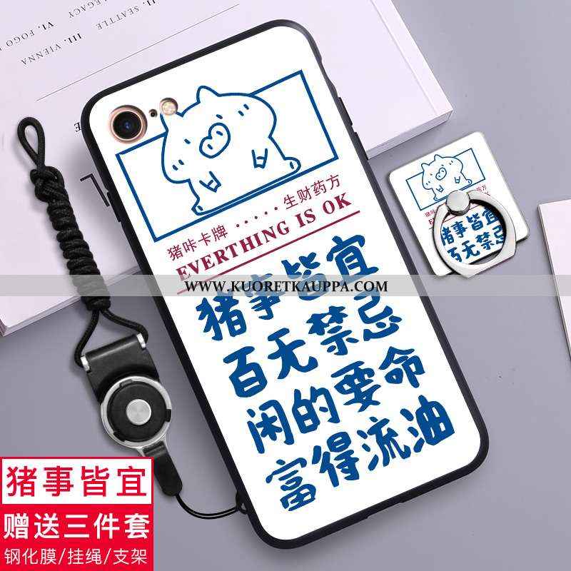 Kuori iPhone 8, Kuoret iPhone 8, Kotelo iPhone 8 Sarjakuva Ihana Suuntaus Luova Pehmeä Neste Mustat