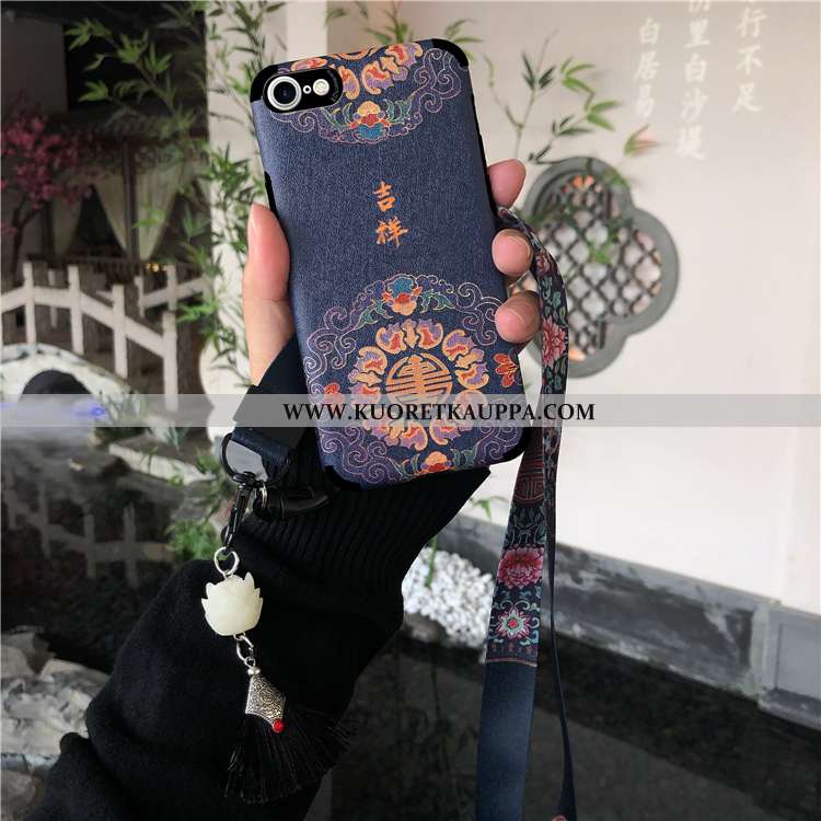 Kuori iPhone 8, Kuoret iPhone 8, Kotelo iPhone 8 Silikoni Suojaus Kiinalainen Tyyli Kukkakuvio Punai