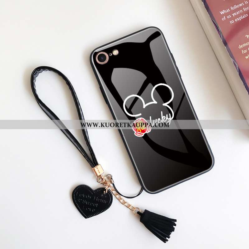 Kuori iPhone 8, Kuoret iPhone 8, Kotelo iPhone 8 Silikoni Suojaus Murtumaton Lasi Punainen