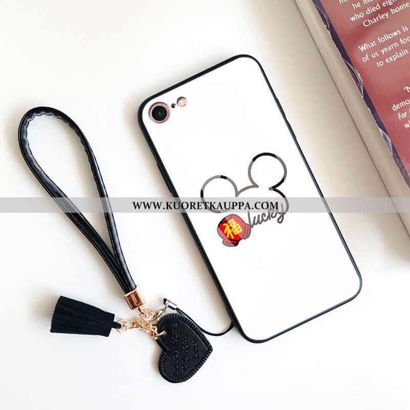 Kuori iPhone 8, Kuoret iPhone 8, Kotelo iPhone 8 Silikoni Suojaus Murtumaton Lasi Punainen