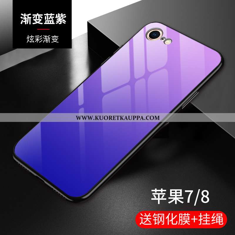 Kuori iPhone 8, Kuoret iPhone 8, Kotelo iPhone 8 Suojaus Lasi Kehys Kaltevuus Kova Violetti