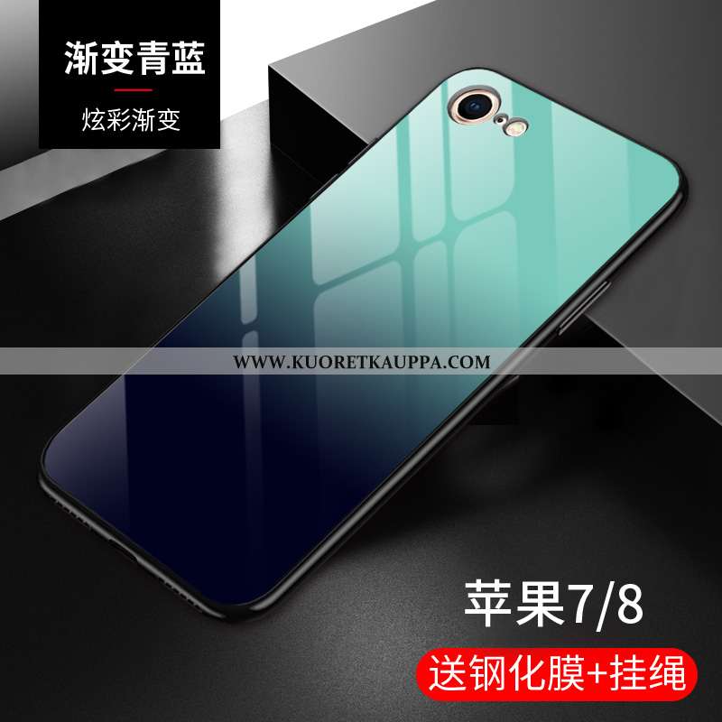 Kuori iPhone 8, Kuoret iPhone 8, Kotelo iPhone 8 Suojaus Lasi Kehys Kaltevuus Kova Violetti