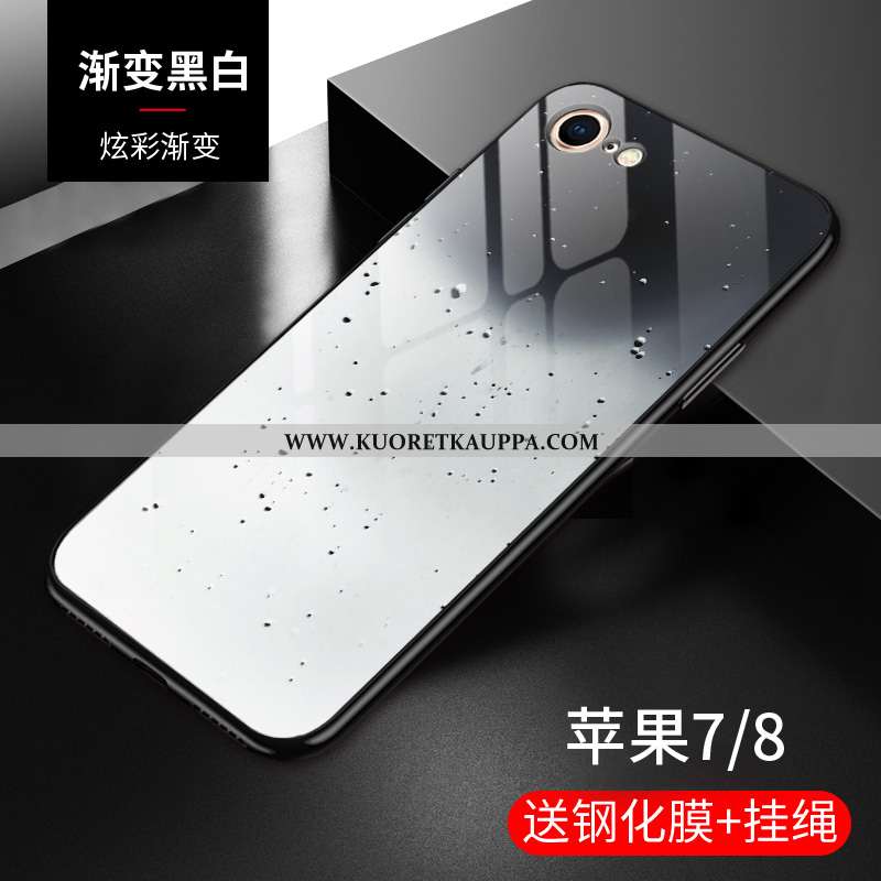 Kuori iPhone 8, Kuoret iPhone 8, Kotelo iPhone 8 Suojaus Lasi Kehys Kaltevuus Kova Violetti