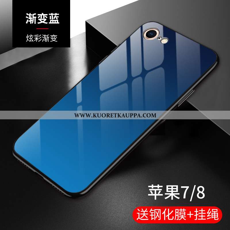 Kuori iPhone 8, Kuoret iPhone 8, Kotelo iPhone 8 Suojaus Lasi Kehys Kaltevuus Kova Violetti