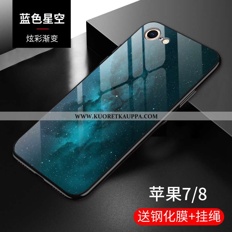 Kuori iPhone 8, Kuoret iPhone 8, Kotelo iPhone 8 Suojaus Lasi Kehys Kaltevuus Kova Violetti