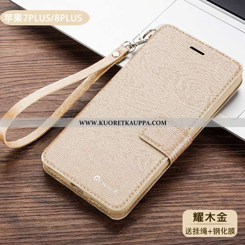 Kuori iPhone 8, Kuoret iPhone 8, Kotelo iPhone 8 Suojaus Nahkakuori Kulta Kultainen