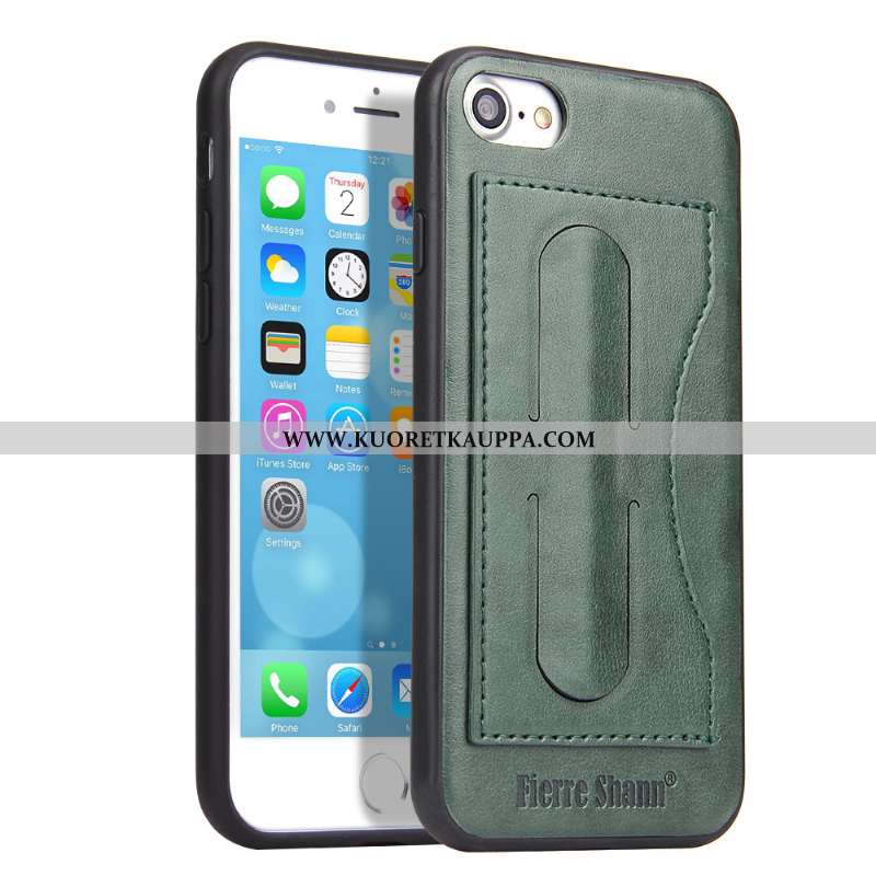 Kuori iPhone 8, Kuoret iPhone 8, Kotelo iPhone 8 Suojaus Nahkakuori Puhelimen All Inclusive Vihreä