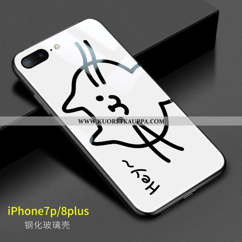 Kuori iPhone 8 Plus, Kuoret iPhone 8 Plus, Kotelo iPhone 8 Plus Lasi Luova Rakastunut Kissa Kova Val