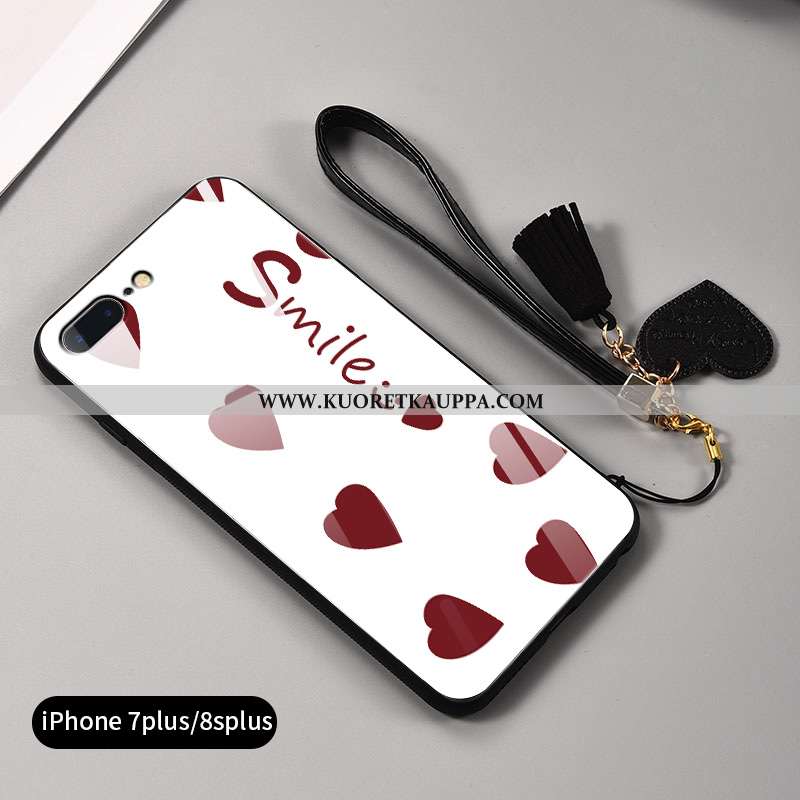 Kuori iPhone 8 Plus, Kuoret iPhone 8 Plus, Kotelo iPhone 8 Plus Lasi Luova Suojaus Rakkaus Punainen