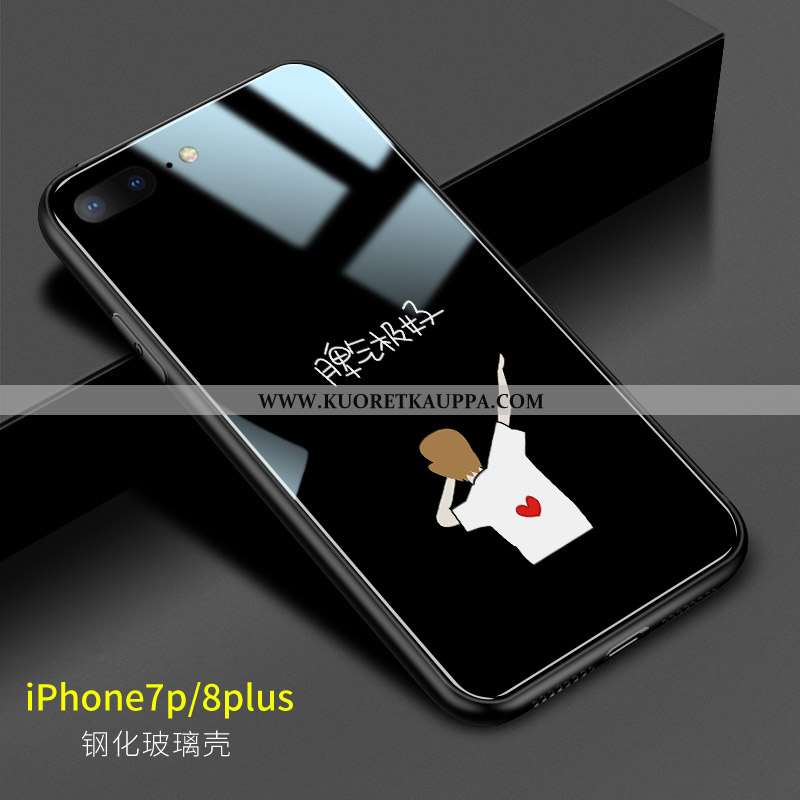 Kuori iPhone 8 Plus, Kuoret iPhone 8 Plus, Kotelo iPhone 8 Plus Lasi Persoonallisuus Puhelimen Valko