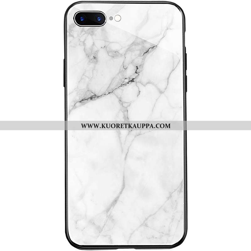 Kuori iPhone 8 Plus, Kuoret iPhone 8 Plus, Kotelo iPhone 8 Plus Lasi Suojaus Musta Valkoinen L