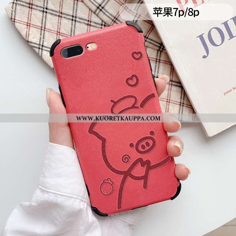 Kuori iPhone 8 Plus, Kuoret iPhone 8 Plus, Kotelo iPhone 8 Plus Nahkakuori Luova Murtumaton Silikoni