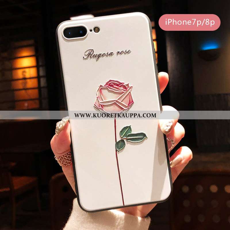 Kuori iPhone 8 Plus, Kuoret iPhone 8 Plus, Kotelo iPhone 8 Plus Pehmeä Neste Silikoni Pinkki Puhelim