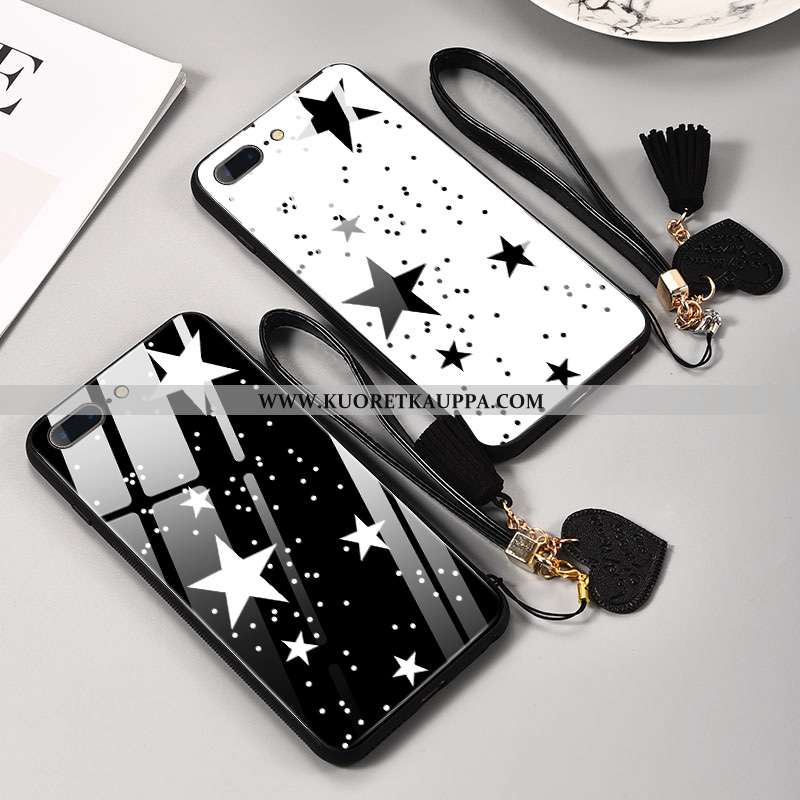 Kuori iPhone 8 Plus, Kuoret iPhone 8 Plus, Kotelo iPhone 8 Plus Silikoni Suojaus Net Red Musta Lasi 