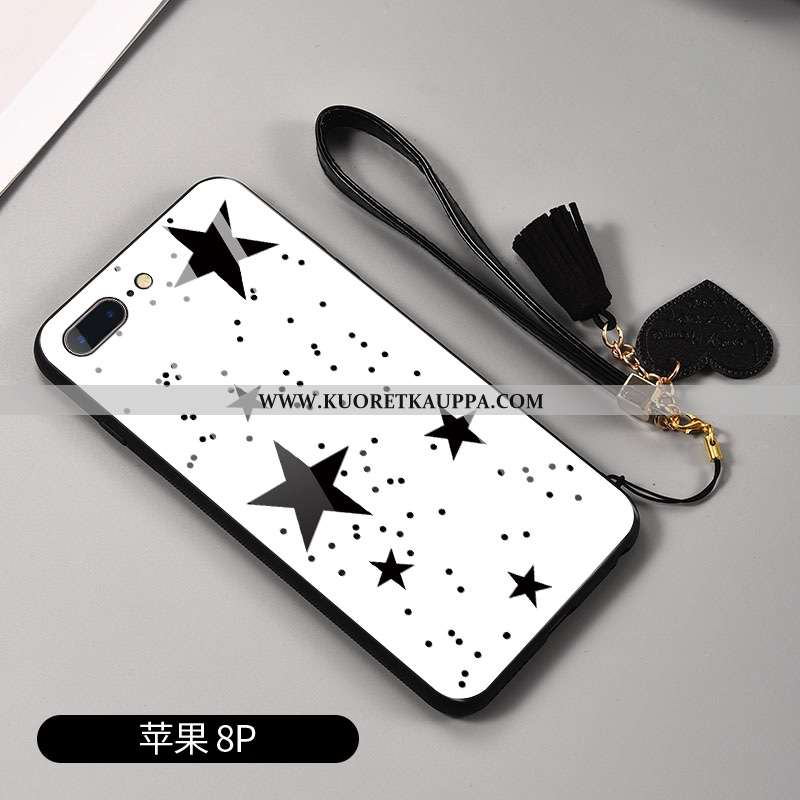 Kuori iPhone 8 Plus, Kuoret iPhone 8 Plus, Kotelo iPhone 8 Plus Silikoni Suojaus Net Red Musta Lasi 