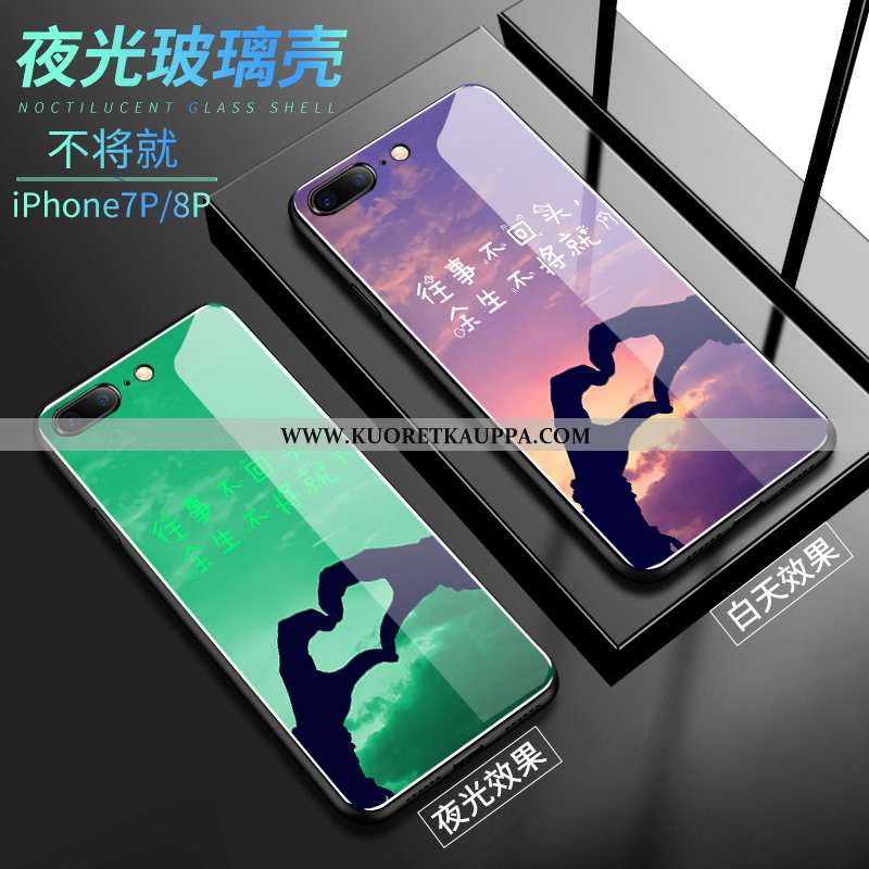 Kuori iPhone 8 Plus, Kuoret iPhone 8 Plus, Kotelo iPhone 8 Plus Suojaus Lasi Pu Persoonallisuus Puhe