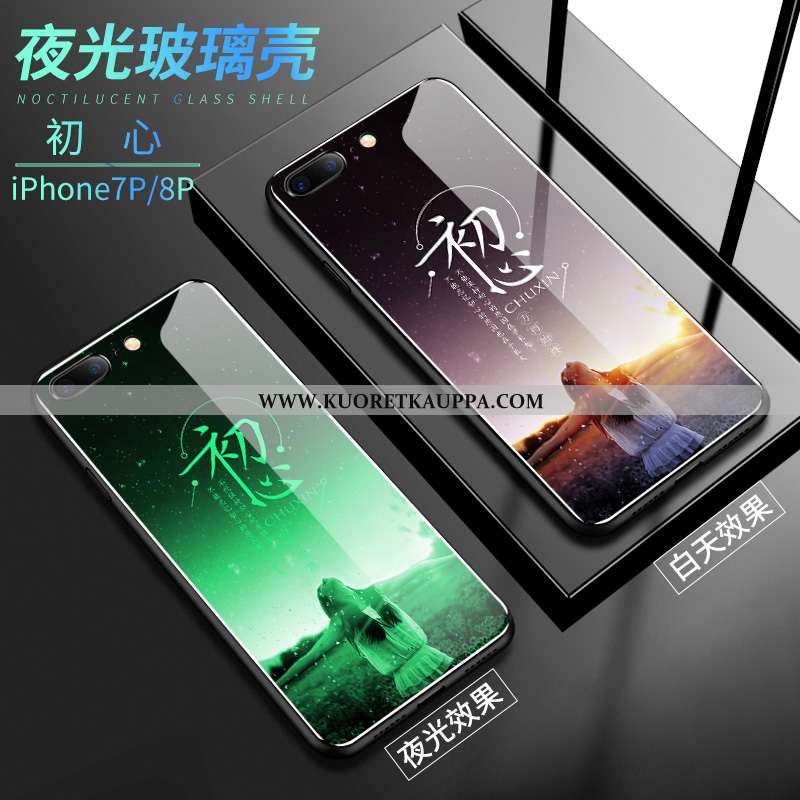 Kuori iPhone 8 Plus, Kuoret iPhone 8 Plus, Kotelo iPhone 8 Plus Suojaus Lasi Pu Persoonallisuus Puhe