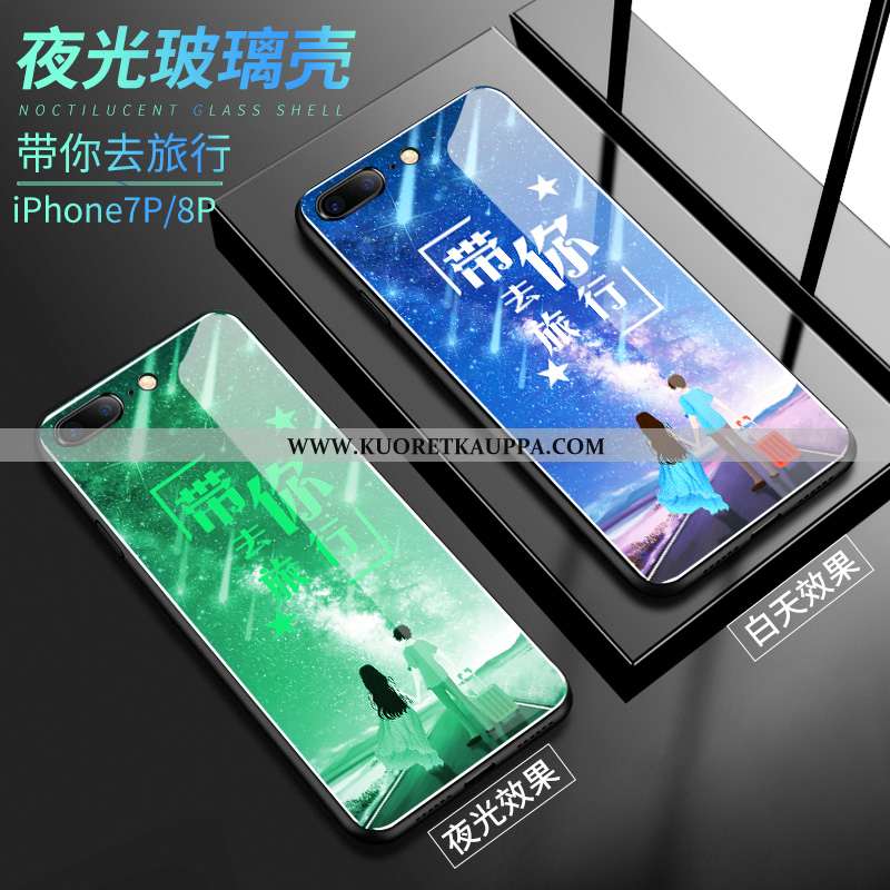 Kuori iPhone 8 Plus, Kuoret iPhone 8 Plus, Kotelo iPhone 8 Plus Suojaus Lasi Pu Persoonallisuus Puhe