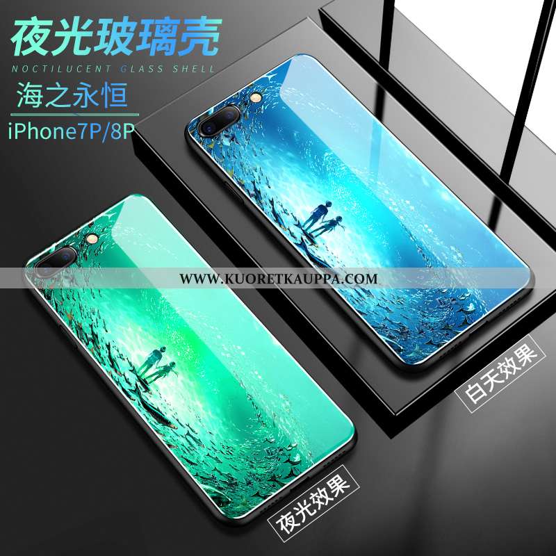 Kuori iPhone 8 Plus, Kuoret iPhone 8 Plus, Kotelo iPhone 8 Plus Suojaus Lasi Pu Persoonallisuus Puhe