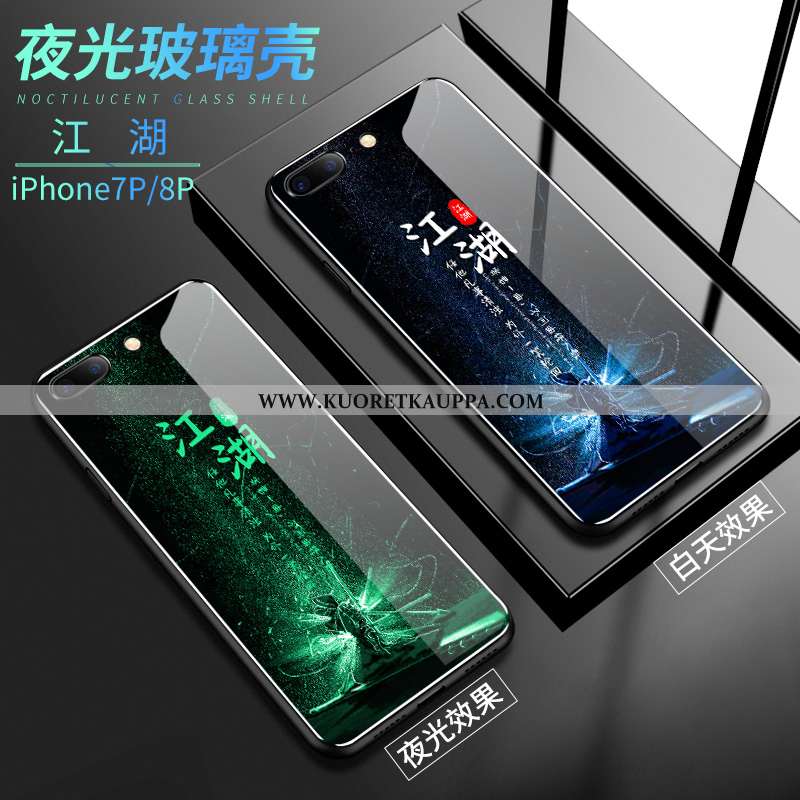 Kuori iPhone 8 Plus, Kuoret iPhone 8 Plus, Kotelo iPhone 8 Plus Suojaus Lasi Pu Persoonallisuus Puhe