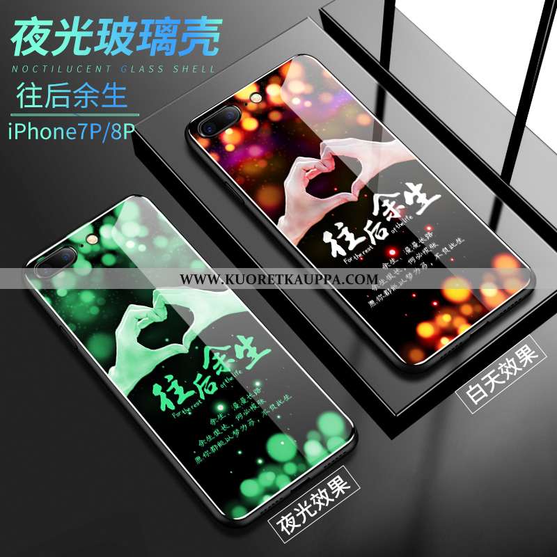 Kuori iPhone 8 Plus, Kuoret iPhone 8 Plus, Kotelo iPhone 8 Plus Suojaus Lasi Pu Persoonallisuus Puhe