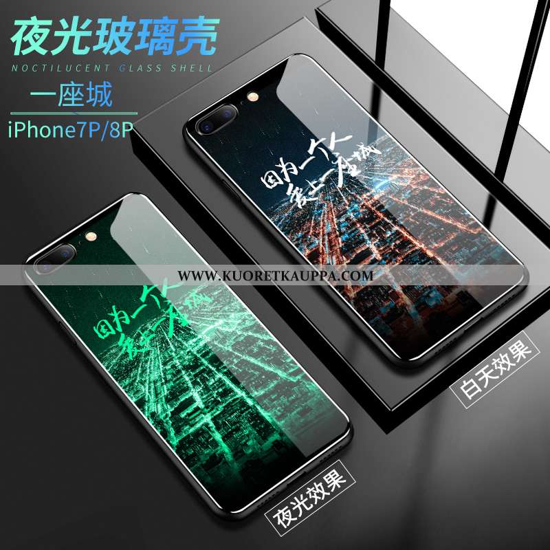 Kuori iPhone 8 Plus, Kuoret iPhone 8 Plus, Kotelo iPhone 8 Plus Suojaus Lasi Pu Persoonallisuus Puhe