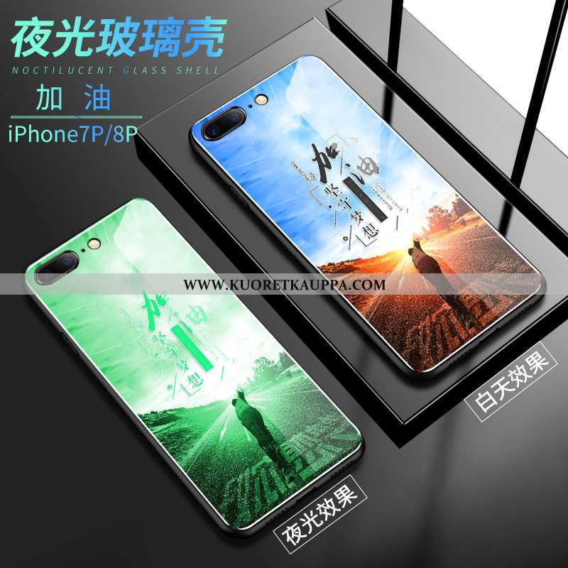 Kuori iPhone 8 Plus, Kuoret iPhone 8 Plus, Kotelo iPhone 8 Plus Suojaus Lasi Pu Persoonallisuus Puhe