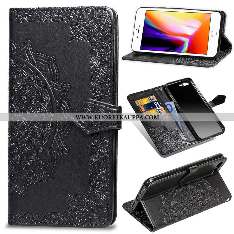 Kuori iPhone 8 Plus, Kuoret iPhone 8 Plus, Kotelo iPhone 8 Plus Suojaus Nahkakuori Puhelimen Kukka M