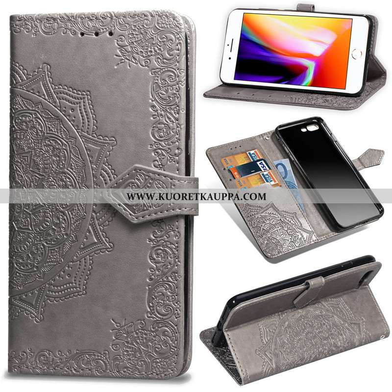 Kuori iPhone 8 Plus, Kuoret iPhone 8 Plus, Kotelo iPhone 8 Plus Suojaus Nahkakuori Puhelimen Kukka M