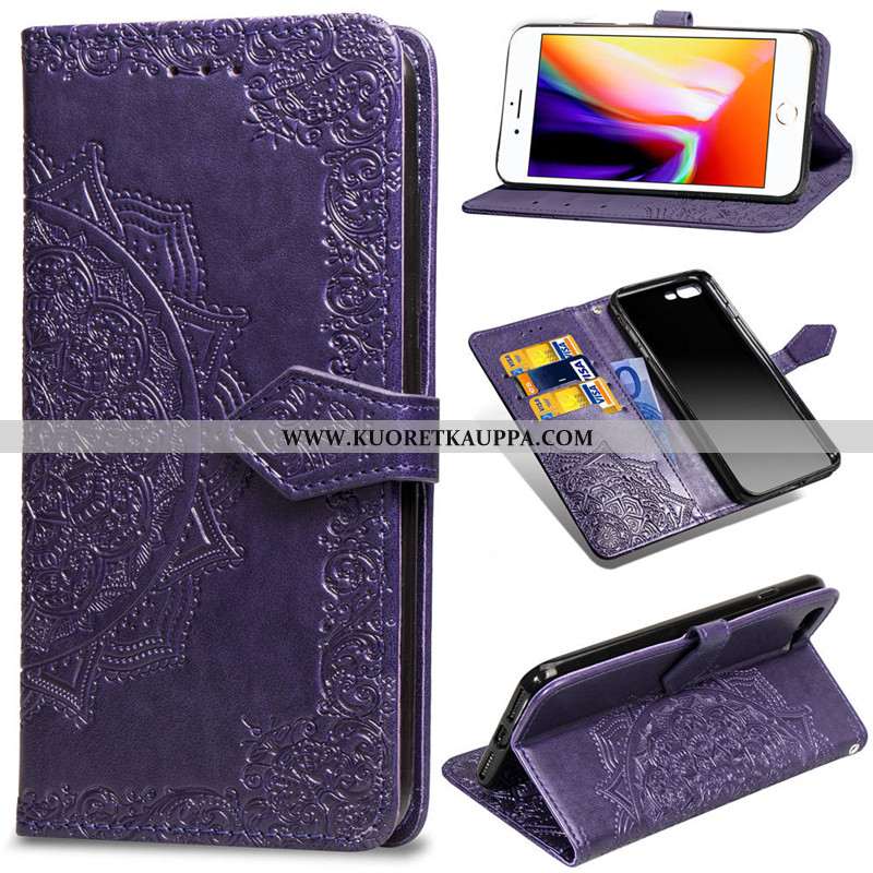 Kuori iPhone 8 Plus, Kuoret iPhone 8 Plus, Kotelo iPhone 8 Plus Suojaus Nahkakuori Puhelimen Kukka M