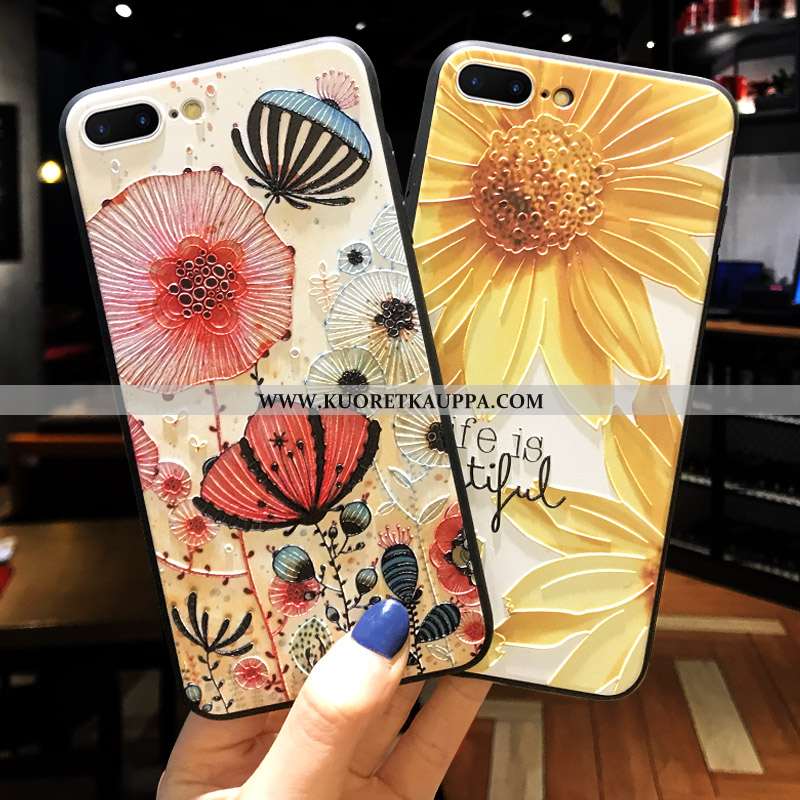 Kuori iPhone 8 Plus, Kuoret iPhone 8 Plus, Kotelo iPhone 8 Plus Suojaus Pesty Suede Keltainen Puheli