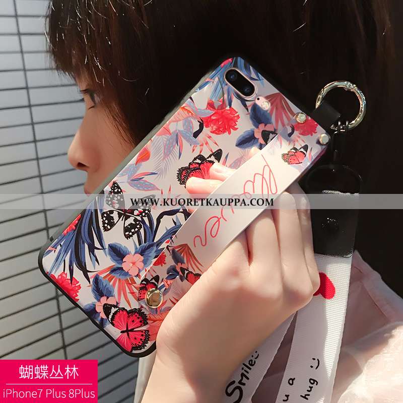 Kuori iPhone 8 Plus, Kuoret iPhone 8 Plus, Kotelo iPhone 8 Plus Suuntaus Pehmeä Neste Musta Net Red 