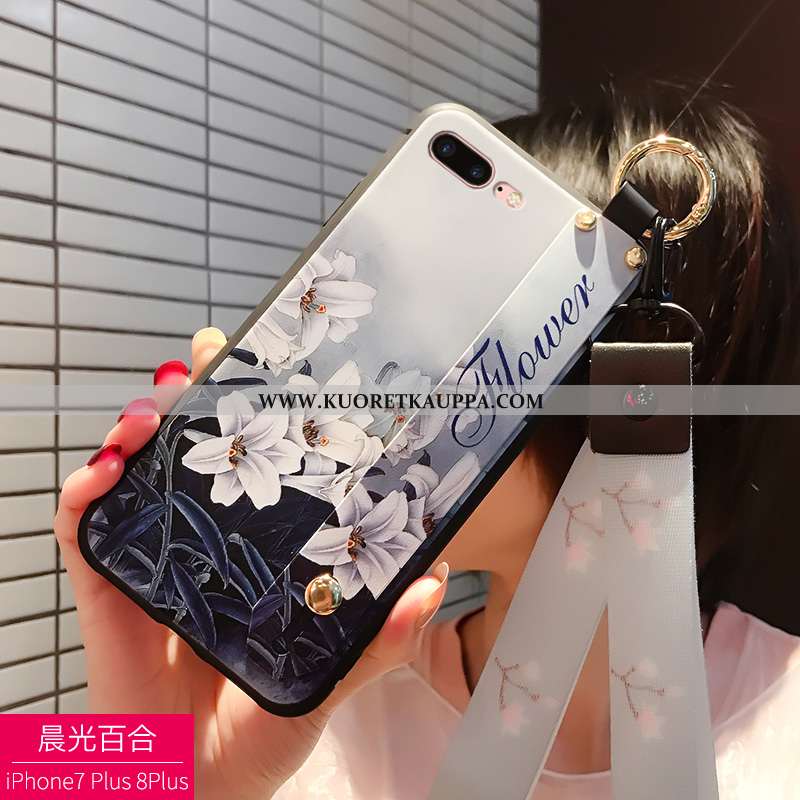 Kuori iPhone 8 Plus, Kuoret iPhone 8 Plus, Kotelo iPhone 8 Plus Suuntaus Pehmeä Neste Musta Net Red 